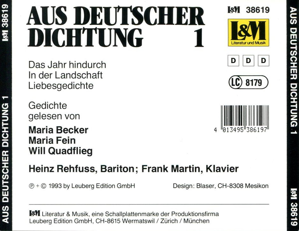 Aus Deutscher Dichtung 1