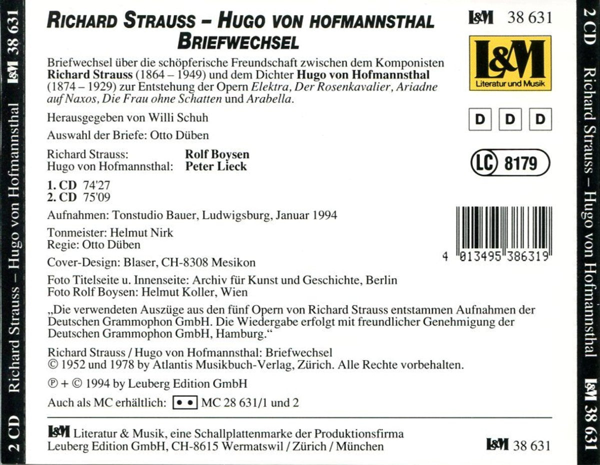 Strauss, Richard & Hugo von Hofmannsthal