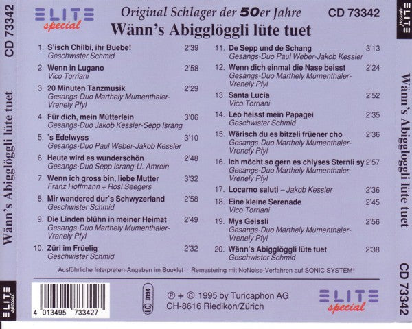 Original Schweizer Schlager der 50er Jahre